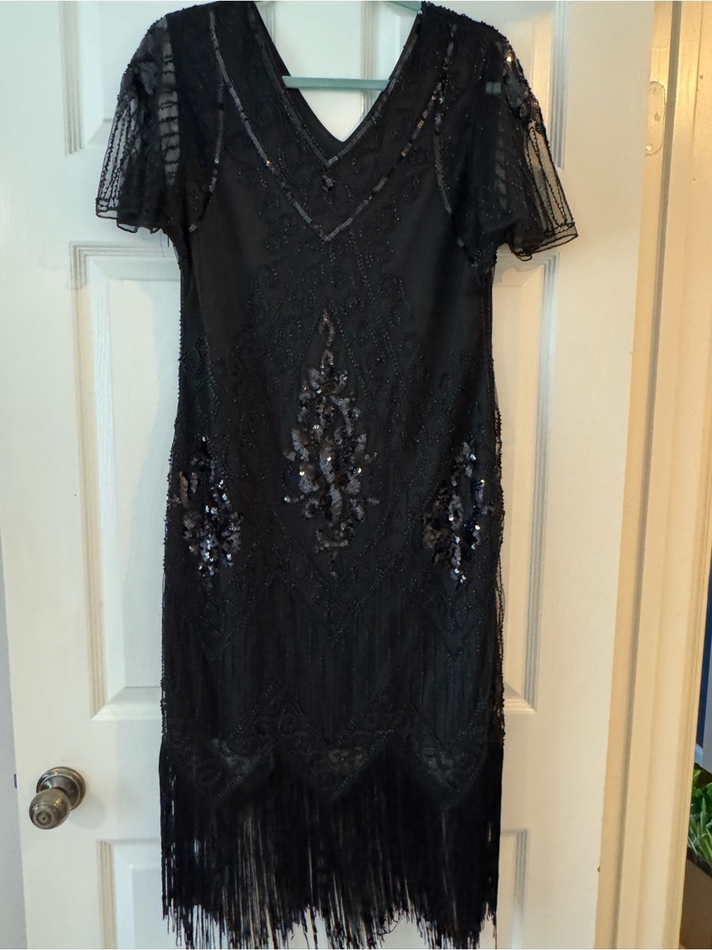 1920s-Inspired Art Deco Beaded Flapper Dress - Picture 6 of 7